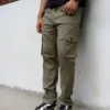 3 (3) Olive Cargo Joggers pant