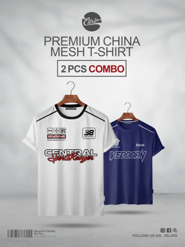 3 (6) Navy and White T-shirt Combo