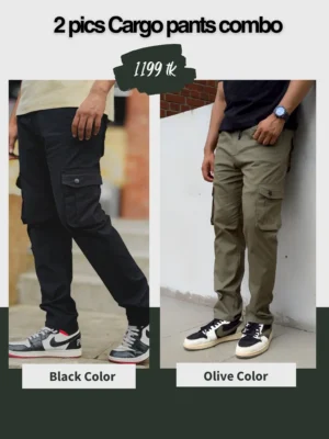 5 (3) black and olive pants combo