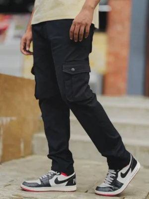 7 (3) Black Cargo Joggers pant