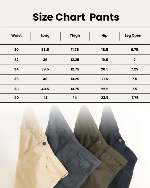 Black Modern Size Chart T-Shirt Instagram Post Black Cargo pants