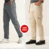 4 (17) Cargo pants combo (Beige & Ash)