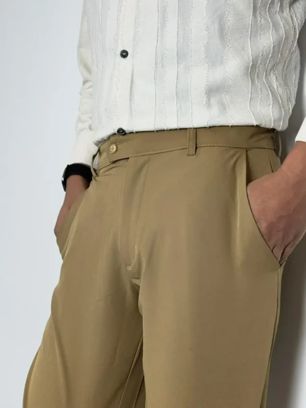 15 (2) Black and Camel Formal Pants Combo