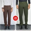2 (27) Olive and Coffee Formal Pants Combo