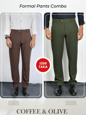 2 (27) Olive and Coffee Formal Pants Combo