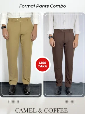 3 (22) Coffee and Camel Formal Pants Combo