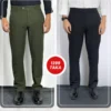 5 (19) Black and Olive Formal Pants Combo
