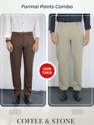 8 (15) Coffee and Stone Formal Pants Combo