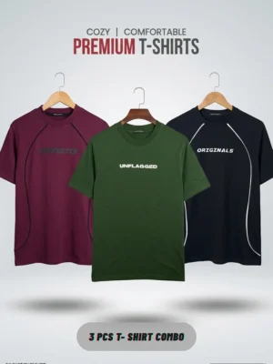 2 (36) T-shirt Combo (Black, Maroon, Green)