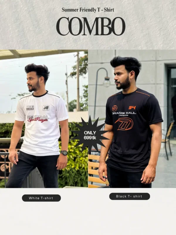 3 (23) Black and White T-shirt Combo