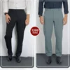 3 (26) Ash and Black Formal Pants Combo