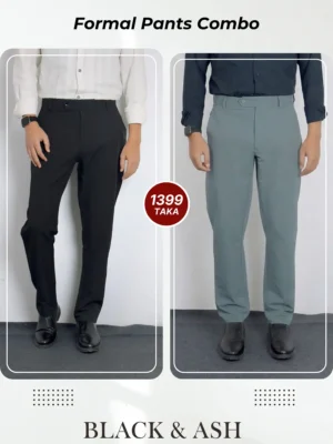 3 (26) Ash and Black Formal Pants Combo