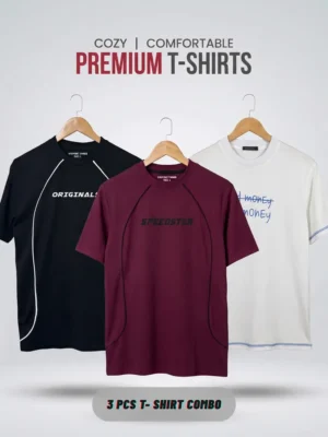 T-shirt Combo (Black, Maroon, White)