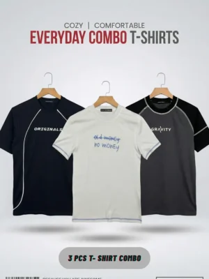 5 (24) T-shirt Combo (White, Ash, Black)