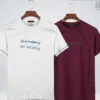 5 (25) T-shirt Combo (White, Maroon)