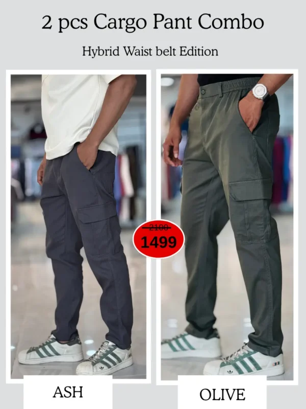 1 (4) Metro Cargo Pants Combo (Olive & Ash)