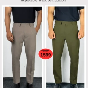Adjustable Formal Pants (Stone & Olive)