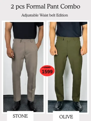 1 (47) Adjustable Formal Pants (Stone & Olive)