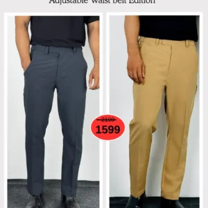 Adjustable Formal Pants (Ash & Beige)