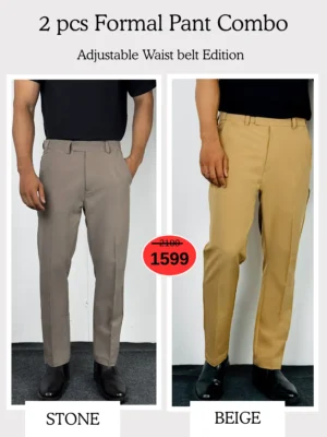 12 (5) Adjustable Formal Pants (Stone & Beige)