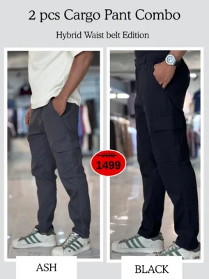 2 (4) Metro Cargo Pants Combo (Black & Ash)