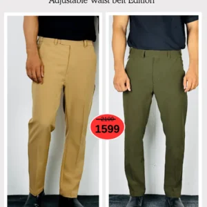 Adjustable Formal Pants (Beige & Olive)