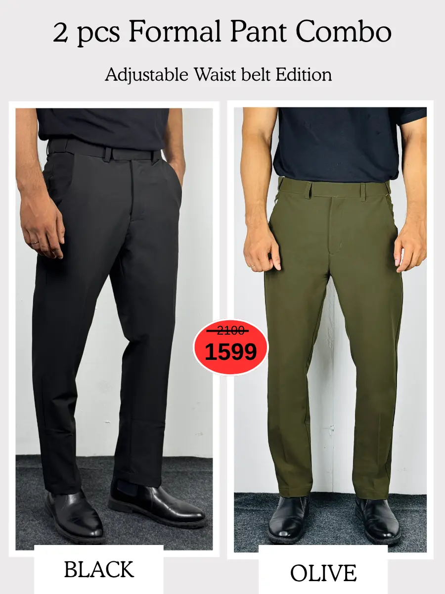 Adjustable Formal Pants (Black & Olive)