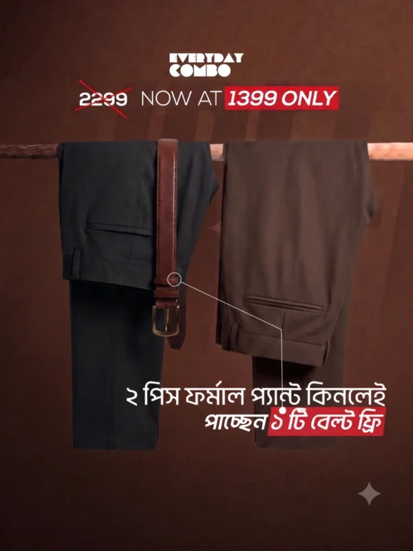 3 (37) Black and Coffee Formal Pants Combo