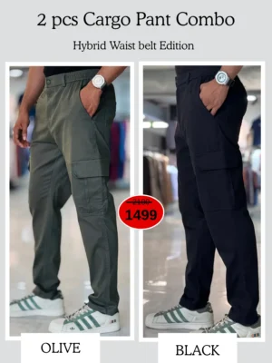 4 (2) Metro Cargo Pants Combo (Olive & Black)
