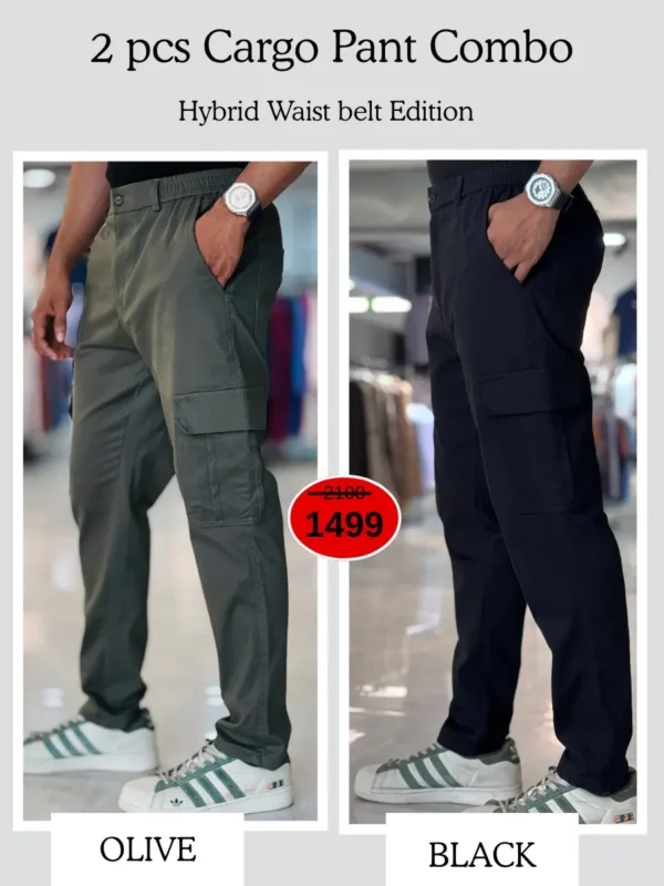 4 (2) Metro Cargo Pants Combo (Olive & Black)