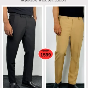 Adjustable Formal Pants (Black & Beige)