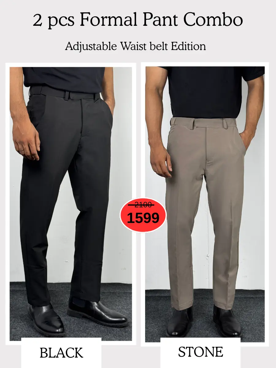 Adjustable Formal Pants (Black & Stone)