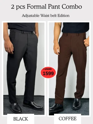 6 (25) Adjustable Formal Pants (Black & Coffee)