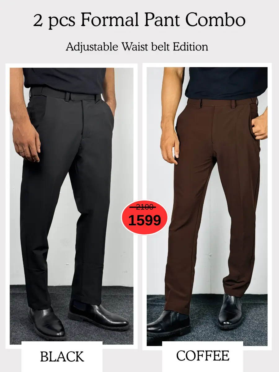 6 (25) Adjustable Formal Pants (Black & Coffee)