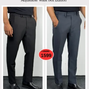 Adjustable Formal Pants (Black & Ash)