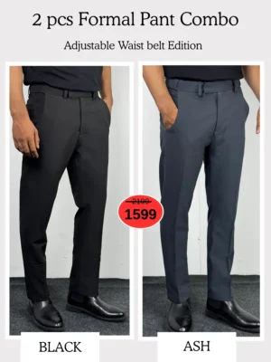 7 (24) Adjustable Formal Pants (Black & Ash)