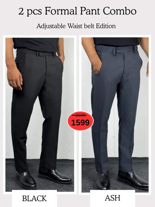 7 (24) Adjustable Formal Pants (Black & Ash)