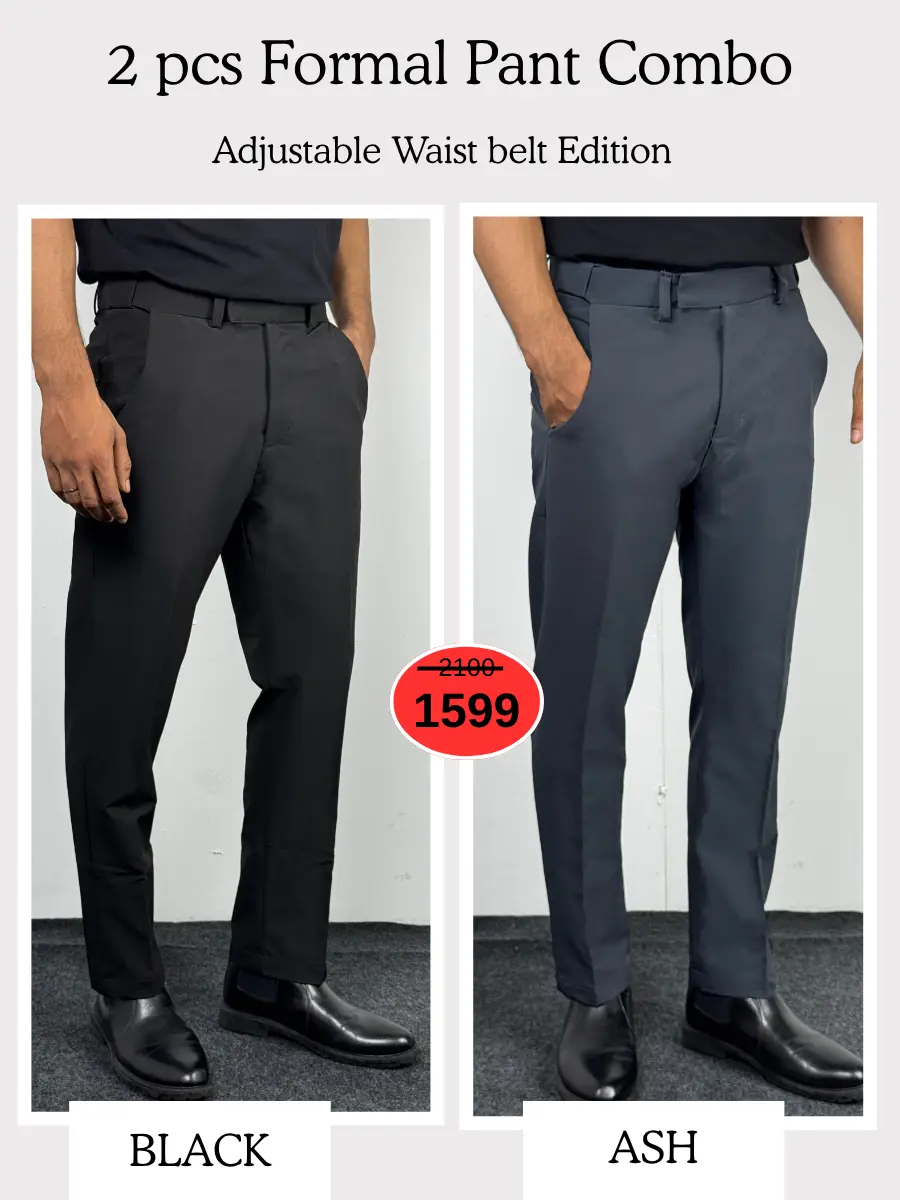 Adjustable Formal Pants (Black & Ash)