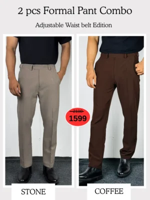 8 (20) Adjustable Formal Pants (Stone & Coffee)