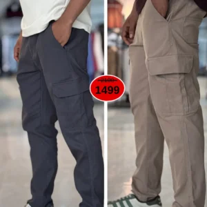 Metro Cargo Pants Combo (Beige & Ash)