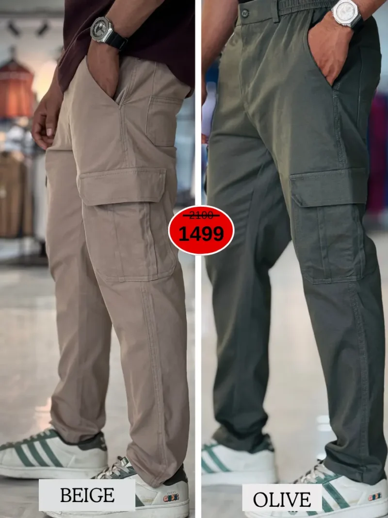 Metro Cargo Pants Combo (Olive & Beige)