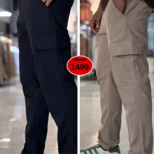 Metro Cargo Pants Combo (Black & Beige)