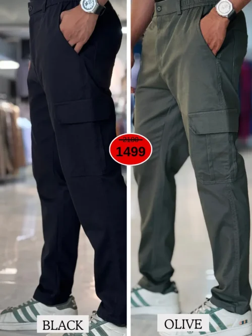 Beige Neutral Simple This Or That Your Story (4) Metro Cargo Pants Combo (Olive & Black)