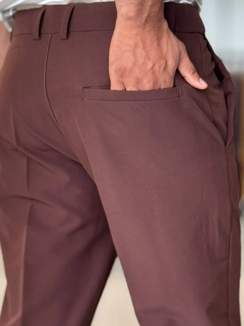 Adjustable Formal Pants (Coffee & Beige)