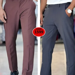 Adjustable Formal Pants (Ash & Coffee)