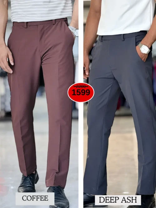 Adjustable Formal Pants (Ash & Coffee)