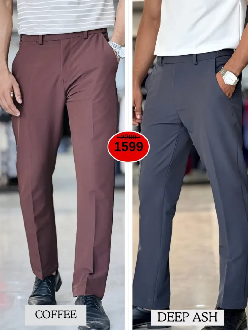 Adjustable Formal Pants (Ash & Coffee)