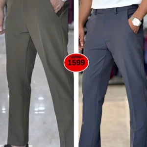 Adjustable Formal Pants (Ash & Olive)