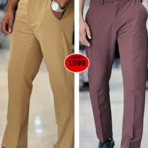 Adjustable Formal Pants (Coffee & Beige)
