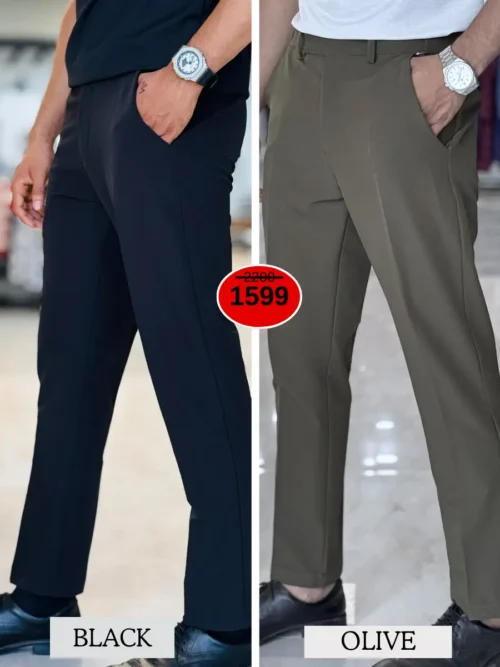 Adjustable Formal Pants (Black & Olive)
